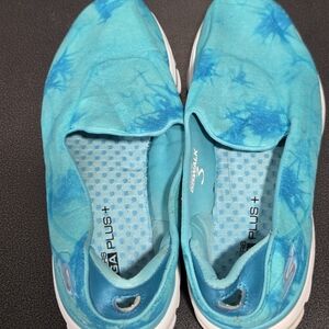 Skechers Light Blue Goga Plus Slip-Ons